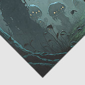 Papier Mousseline Forêt hantée - Monstres Éffrayants (Détail)