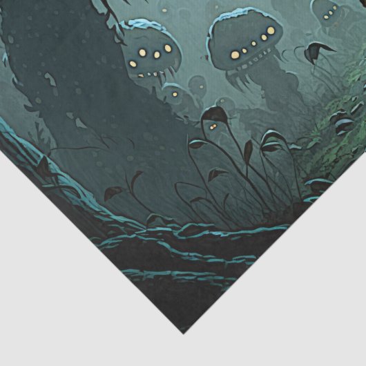 Papier Mousseline Forêt hantée - Monstres Éffrayants (Détail)