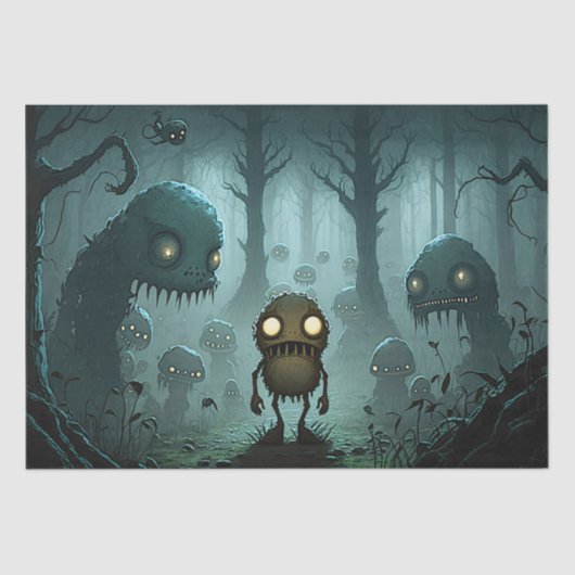 Papier Mousseline Forêt hantée - Monstres Éffrayants (Recto)