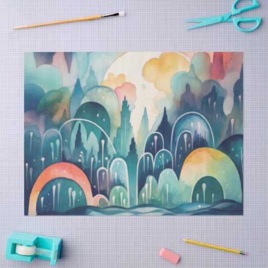 Papier Mousseline Forêt Imaginaire (Artisanat)