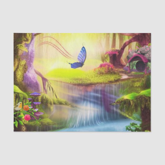 Papier Mousseline Forêt Imaginaire (Recto)