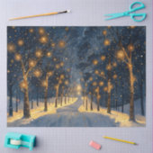 Papier Mousseline Forêt lunaire pendant le découpage hivernal (Artisanat)