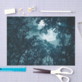 Papier Mousseline Forêt nocturne enchanteresse avec Pleine lune (Artisanat)
