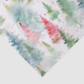 Papier Mousseline Forêt, Red Green Pine Trees (Détail)