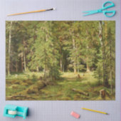 Papier Mousseline Forêt russe (Paysage rustique) (Bois vert) (Artisanat)