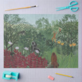 Papier Mousseline Forêt tropicale avec Singes et Serpent (Rousseau) (Artisanat)