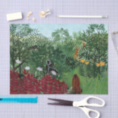 Papier Mousseline Forêt tropicale avec singes Rousseau Art (Artisanat)