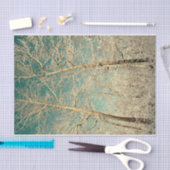 Papier Mousseline Forêts Ciel Turquoise Hiver Bois (Artisanat)