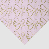 Papier Mousseline Forever Hearts Gold sur rose (Détail)