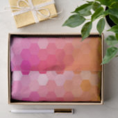 Papier Mousseline Formes Hexagones géométriques jaune rose (Cadeau)