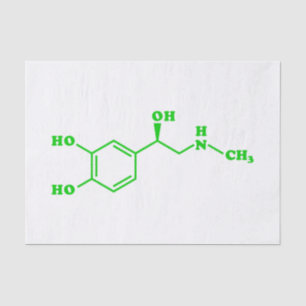 Papier Mousseline Formule chimique moléculaire d'adrénaline