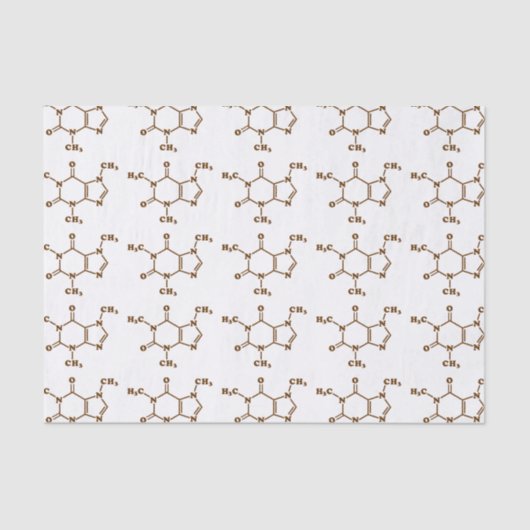 Papier Mousseline Formule chimique moléculaire de café de caféine (Recto)