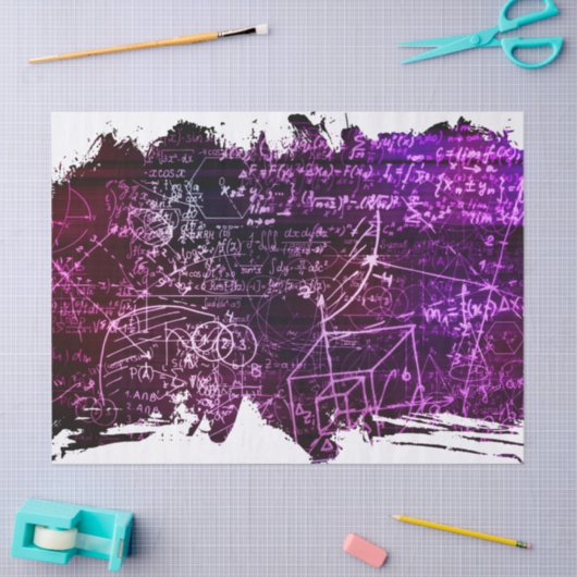 Papier Mousseline Formules dans l'espace mathématique (Artisanat)