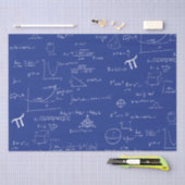 Papier Mousseline Formules Équations Mathématiques Blanc Bleu (Artisanat)