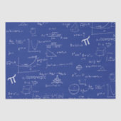 Papier Mousseline Formules Équations Mathématiques Blanc Bleu (Recto)