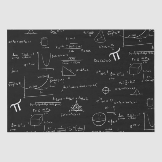 Papier Mousseline Formules et équations mathématiques blanches gris (Recto)