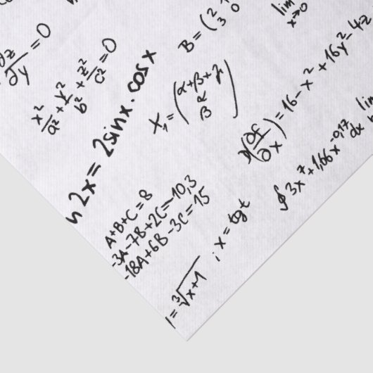 Papier Mousseline Formules Mathématiques Et Numéros (Détail)