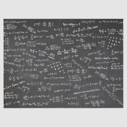 Papier Mousseline Formules mathématiques sur le tableau noir (Recto)