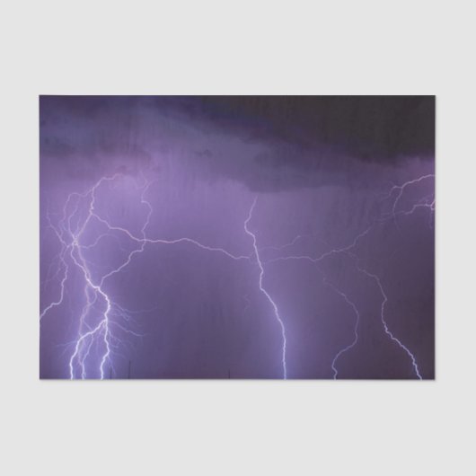 Papier Mousseline Foudre violette dans un désert nocturne Tempête to (Recto)