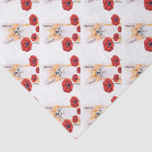 Papier Mousseline fox and poppies (Détail)