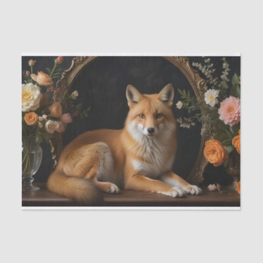 Papier Mousseline Fox dans le jardin (Recto)