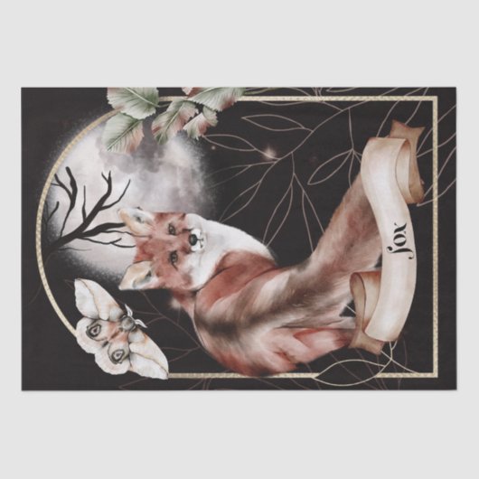 Papier Mousseline Fox Watercolor Automne mystérieux Automne Oracle (Recto)