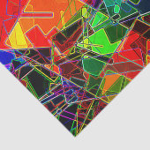 Papier Mousseline Fractale géométrique au néon (Détail)