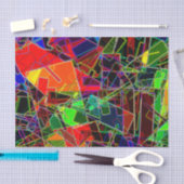 Papier Mousseline Fractale géométrique au néon (Artisanat)