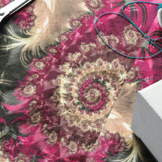 Papier Mousseline Fractale tourbillonnante magenta