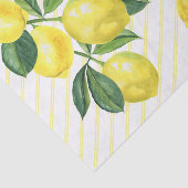 Papier Mousseline Fraîchement rustique citrons aquarelle pinstripes (Détail)
