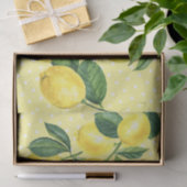 Papier Mousseline Fraîchement rustique citrons d'aquarelle pois (Cadeau)