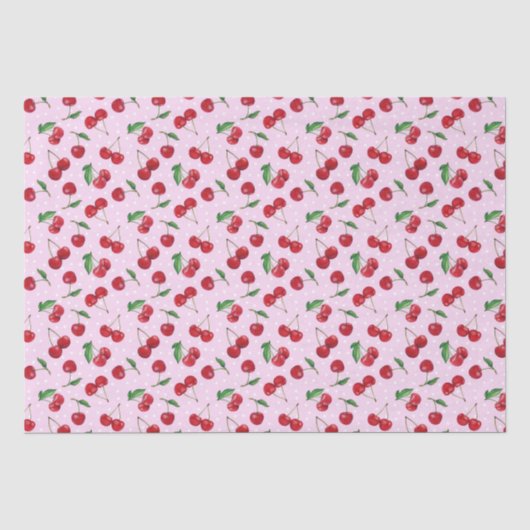 Papier Mousseline Fraîches Cerises Douces (Recto)