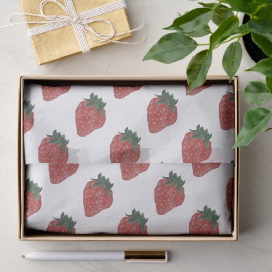 Papier Mousseline Fraise (Cadeau)
