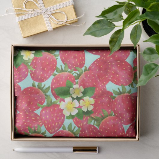 Papier Mousseline Fraise (Cadeau)