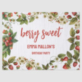 Papier Mousseline fraise 1er anniversaire Berry 1er (Recto)