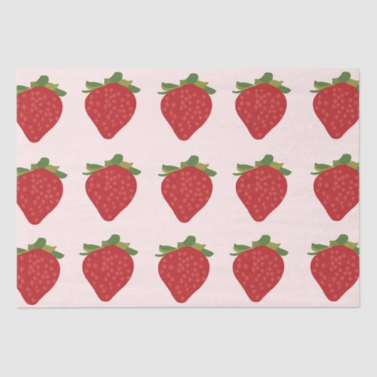 Papier Mousseline Fraise Anniversaire Fraises d'été (Recto)