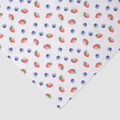Papier Mousseline Fraise Blueberry Motif Berry Sweet White (Détail)