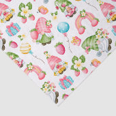 Papier Mousseline Fraise Gnome Garden Anniversaire de la petite fill (Détail)