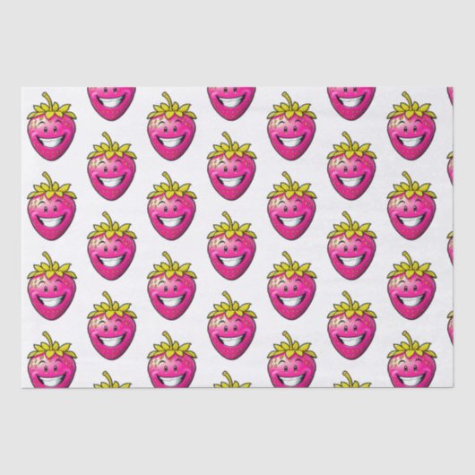 Papier Mousseline Fraise rose (Recto)