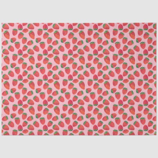 Papier Mousseline Fraise rose et rouge (Recto)