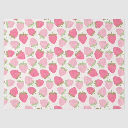 Papier Mousseline Fraise Rose Mignonne et Fruitée (Recto)