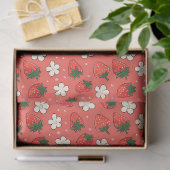 Papier Mousseline Fraise rouge (Cadeau)