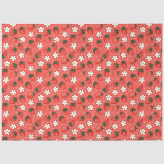Papier Mousseline Fraise rouge (Recto)