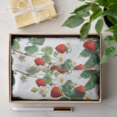 Papier Mousseline Fraises à l'aquarelle (Cadeau)