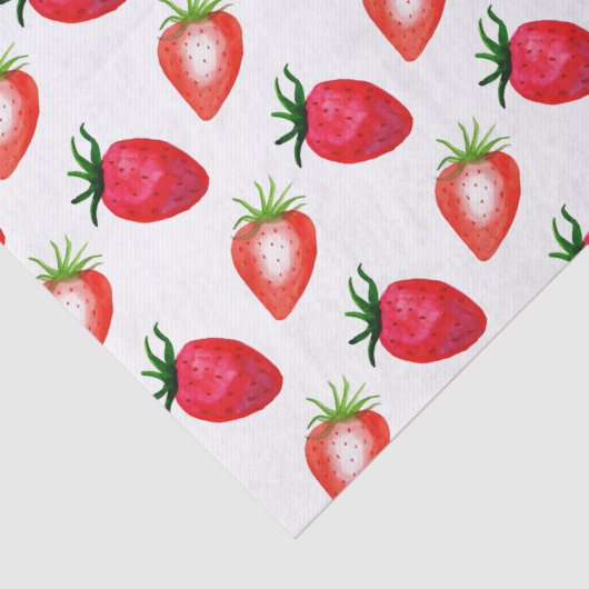 Papier Mousseline Fraises à l'aquarelle douce (Détail)