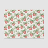 Papier Mousseline Fraises avec ruban vert Anniversaire (Recto)