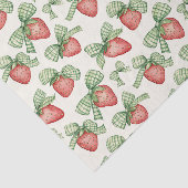 Papier Mousseline Fraises avec ruban vert Anniversaire (Détail)