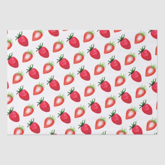 Papier Mousseline Fraises d'aquarelle (Recto)