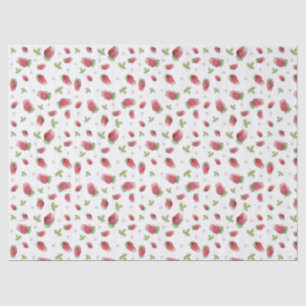 Papier Mousseline Fraises d'aquarelle rouge