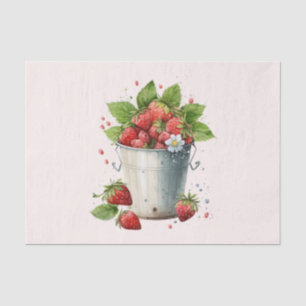 Papier Mousseline Fraises fraîches cuites dans un seau